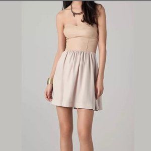 Rebecca Taylor Leather Strapless Dress